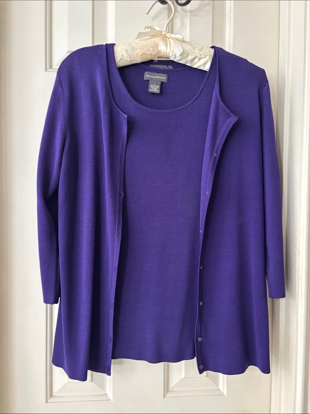 Banana Republic Women's Violet Knit Cardigan and Shell Set